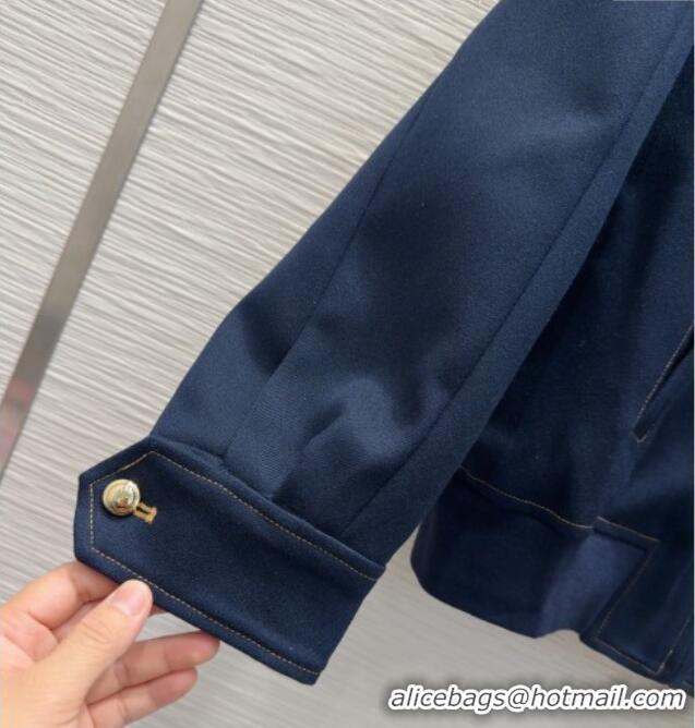 Market Sells Miu Miu Cotton Blend Jacket with Pockets M091804 Blue 2025
