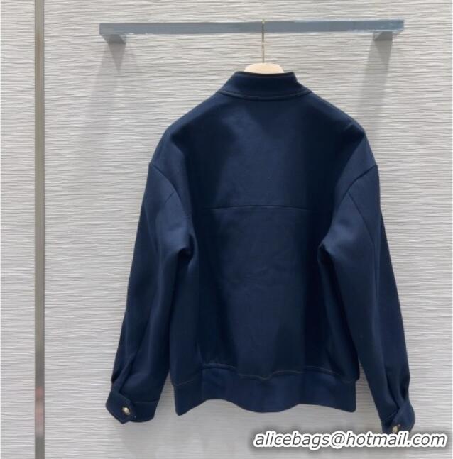 Market Sells Miu Miu Cotton Blend Jacket with Pockets M091804 Blue 2025
