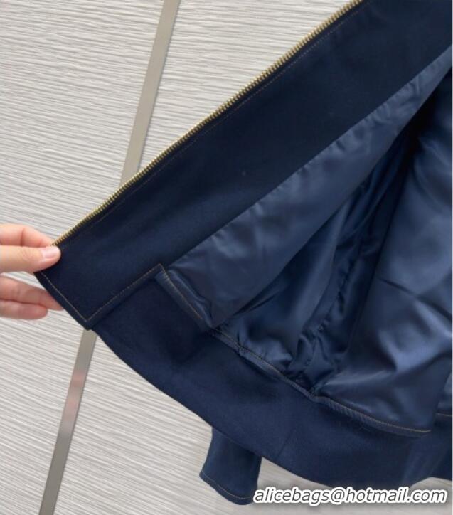 Market Sells Miu Miu Cotton Blend Jacket with Pockets M091804 Blue 2025