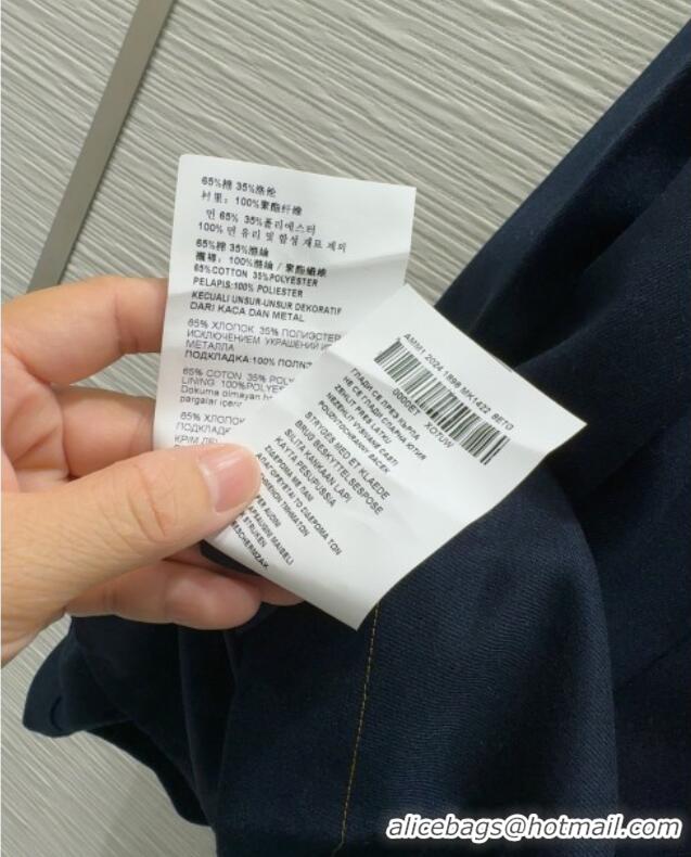 Good Quality Miu Miu Cotton Blend Pleated Skirt M091805 Blue 2025