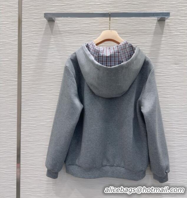 Grade Quality Miu Miu Cotton Jacket and Pants Set M091807 Grey 2025