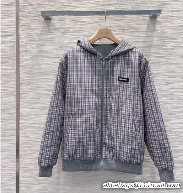 Grade Quality Miu Miu Cotton Jacket and Pants Set M091807 Grey 2025