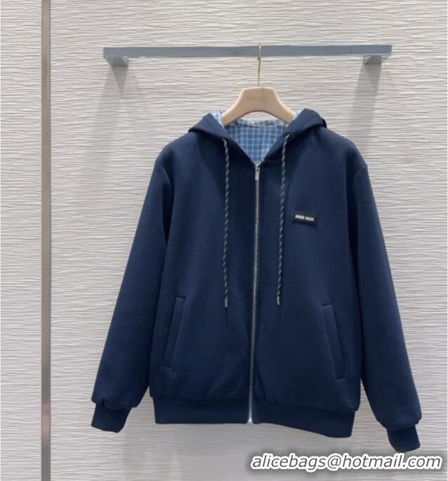 Most Popular Miu Miu Cotton Jacket and Pants Set M091807 Blue 2025