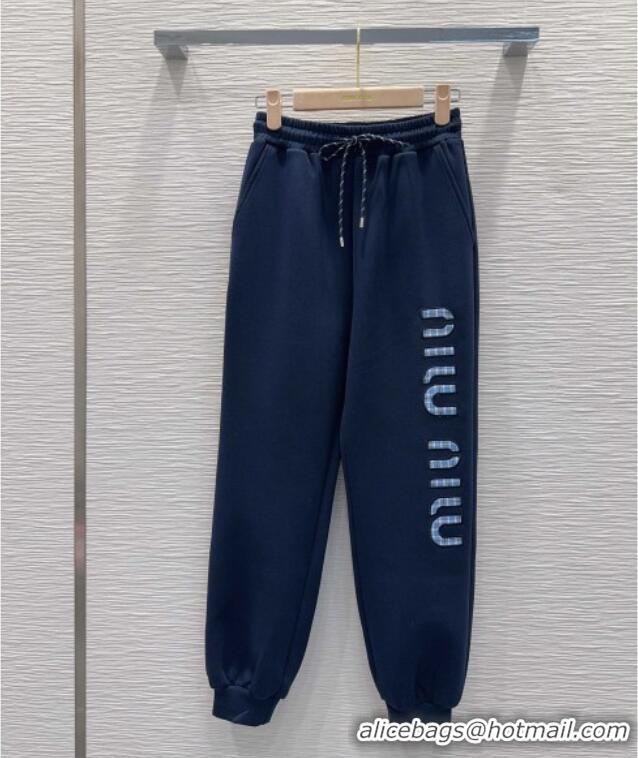 Most Popular Miu Miu Cotton Jacket and Pants Set M091807 Blue 2025