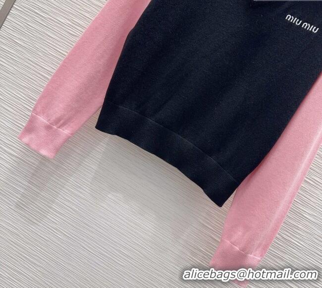 Best Grade Miu Miu Wool Polo Shirt M091808 Pink/Black 2025