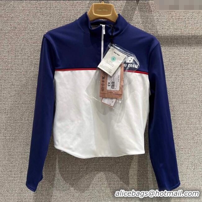 Top Design New Balance x Miu Miu Cotton Shirt M091810 Blue/White 2025
