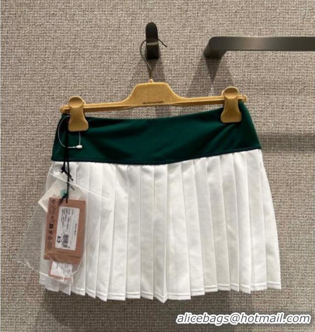 Big Discount New Balance x Miu Miu Cotton Pleated Mini Skirt M091810 Green/White 2025