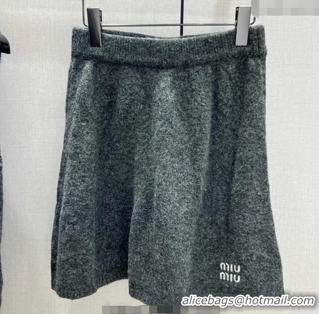 Discount Miu Miu Wool Cashmere Cardigan/Vest/Shorts Set M091811 Grey 2025
