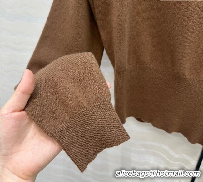 Best Quality Miu Miu Cashmere Knit Zip Top M091812 Brown 2025