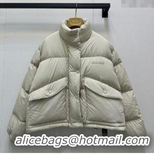 Buy Cheapest Miu Miu Down Jacket M091813 Light Grey 2025