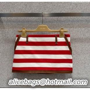 ​Well Crafted Miu Miu Striped Mini Skirt M091814 Red/White 2025