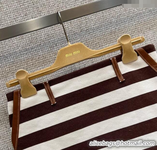 Classic Specials Miu Miu Striped Mini Skirt M091814 Brown/White 2025
