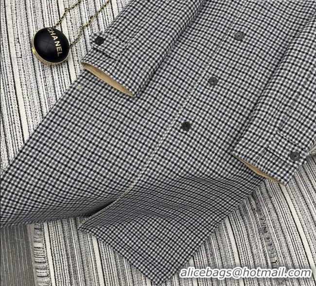 Promotional Miu Miu Wool Blend Beige and Plaid Reversible Long Coat M091818 2025