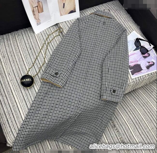 Promotional Miu Miu Wool Blend Beige and Plaid Reversible Long Coat M091818 2025