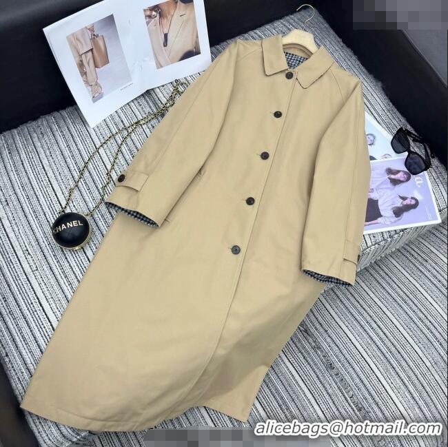 Promotional Miu Miu Wool Blend Beige and Plaid Reversible Long Coat M091818 2025