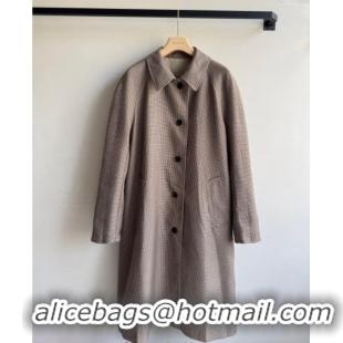 Buy Cheap Miu Miu Grey and Houndstooth Reversible Long Coat M091818 2025