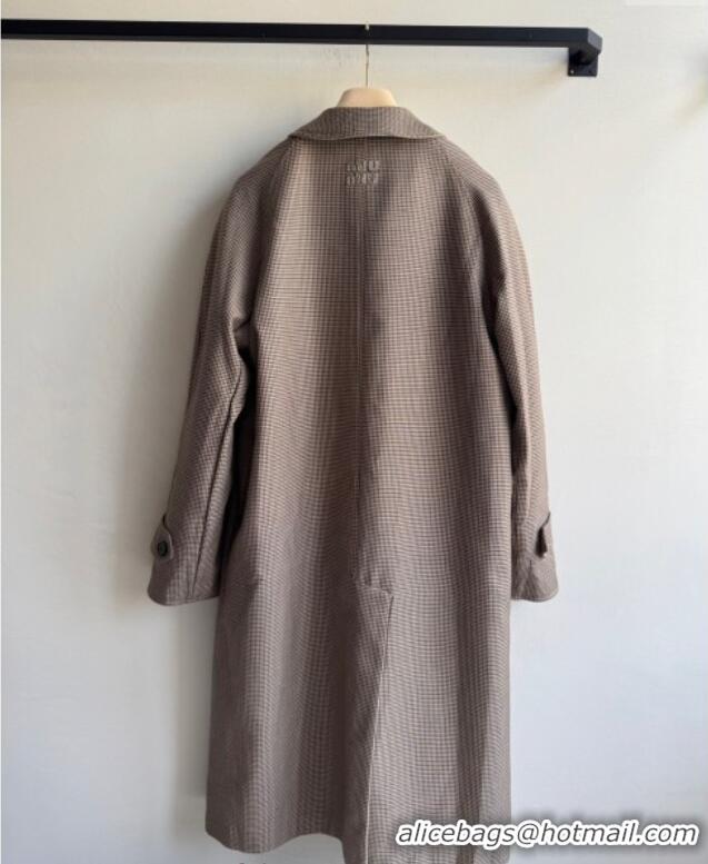 Buy Cheap Miu Miu Grey and Houndstooth Reversible Long Coat M091818 2025