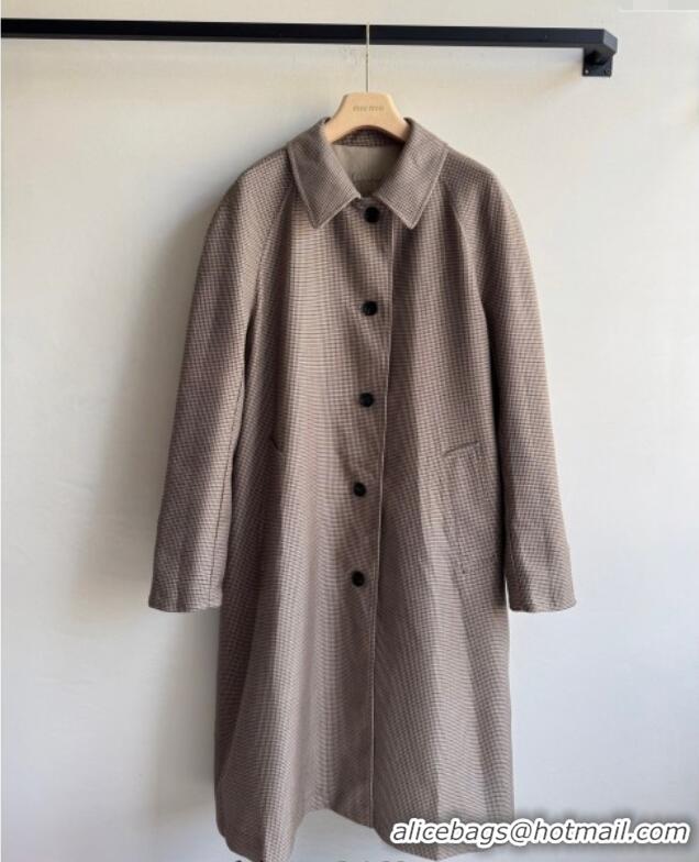 Buy Cheap Miu Miu Grey and Houndstooth Reversible Long Coat M091818 2025