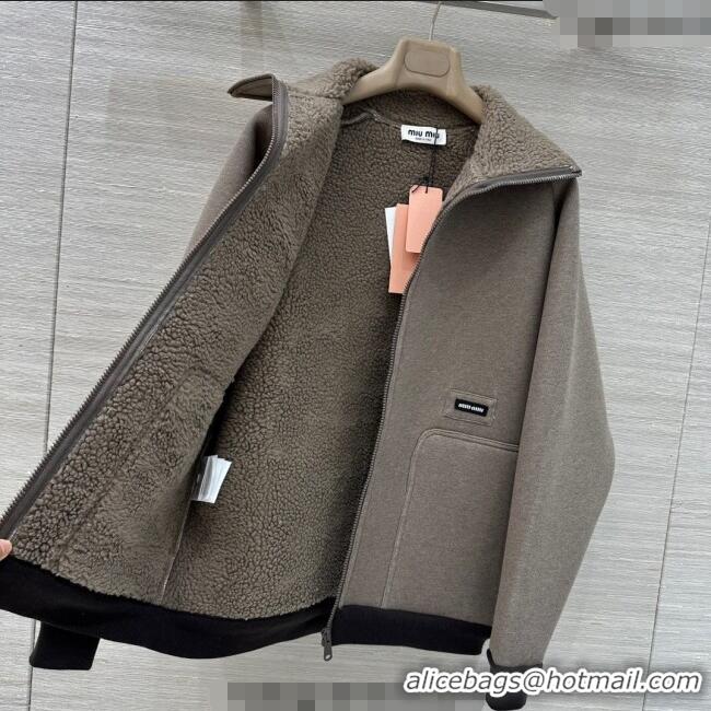 Grade Quality Miu Miu Wool Blend Jacket M091818 Grey 2025