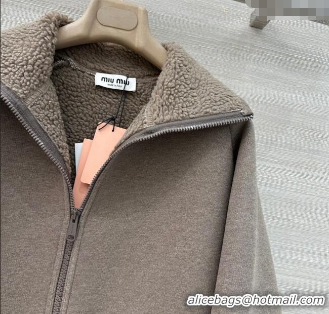 Grade Quality Miu Miu Wool Blend Jacket M091818 Grey 2025