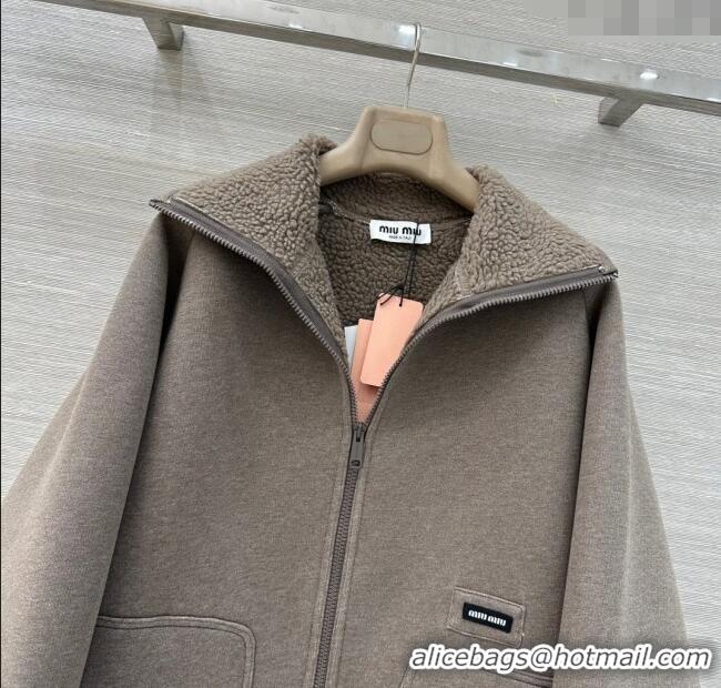 Grade Quality Miu Miu Wool Blend Jacket M091818 Grey 2025