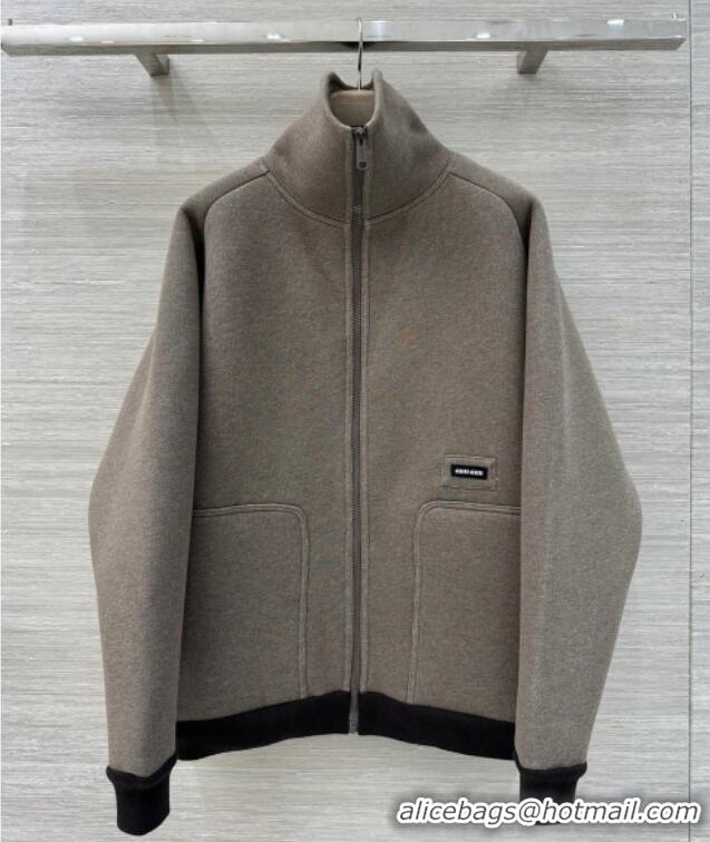 Grade Quality Miu Miu Wool Blend Jacket M091818 Grey 2025