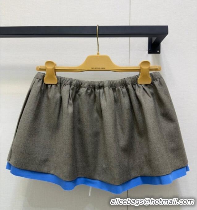 Famous Brand Miu Miu Mini Skirt M091820 Grey/Blue 2025