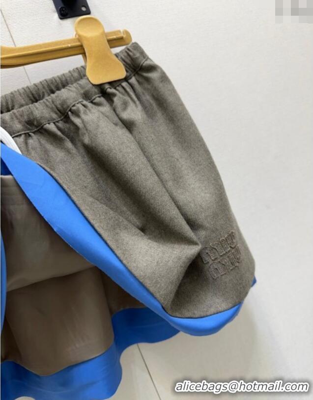 Famous Brand Miu Miu Mini Skirt M091820 Grey/Blue 2025