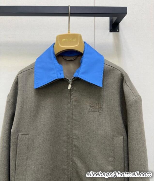 Luxury Discount Miu Miu Jacket M091820 Grey/Blue 2025