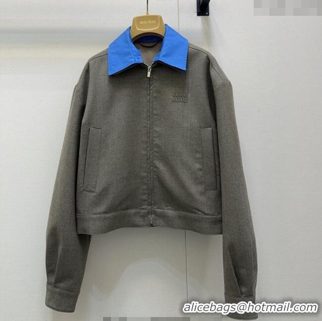 Luxury Discount Miu Miu Jacket M091820 Grey/Blue 2025