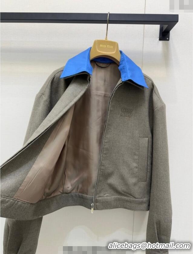 Luxury Discount Miu Miu Jacket M091820 Grey/Blue 2025