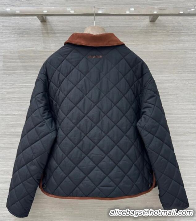 Modern Classic Miu Miu Quilted Nylon Jacket M091819 Black 2025