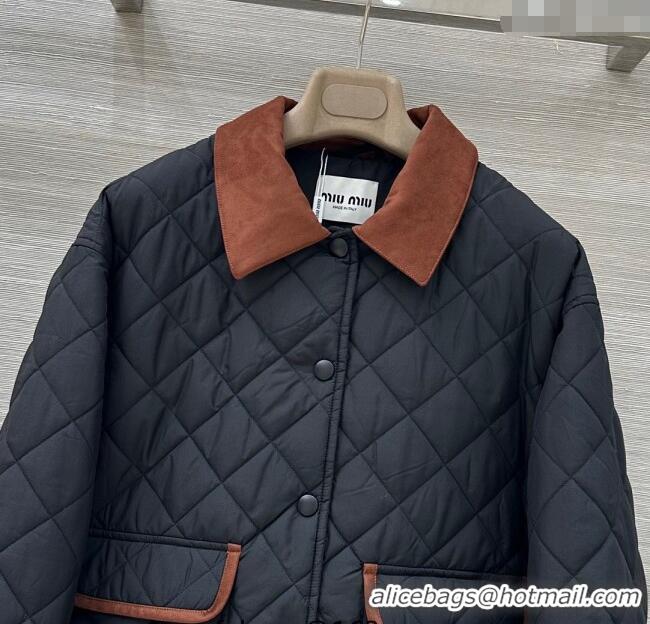 Modern Classic Miu Miu Quilted Nylon Jacket M091819 Black 2025
