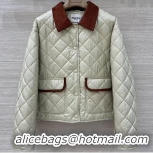 Super Quality Miu Miu Quilted Nylon Jacket M091819 Grey 2025