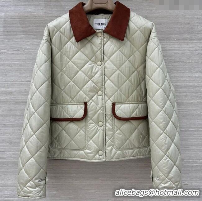 Super Quality Miu Miu Quilted Nylon Jacket M091819 Grey 2025