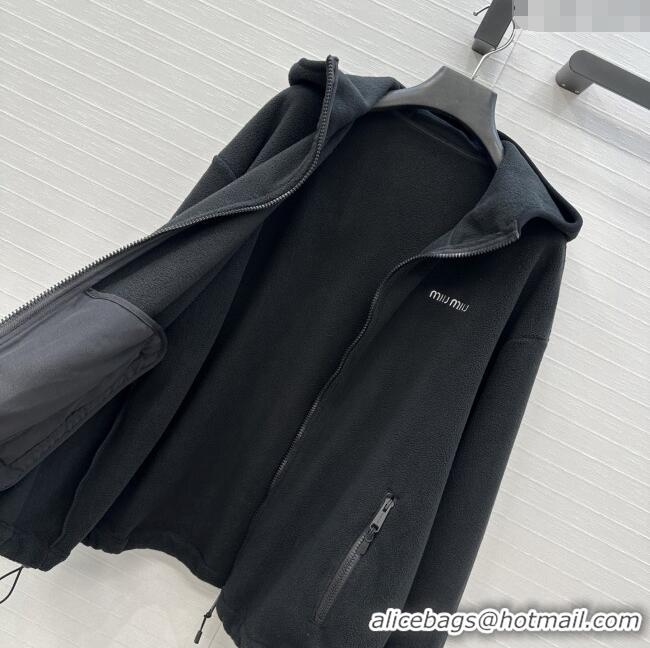 Buy Fashionable Miu Miu Fleece Jacket M101407 Black 2025