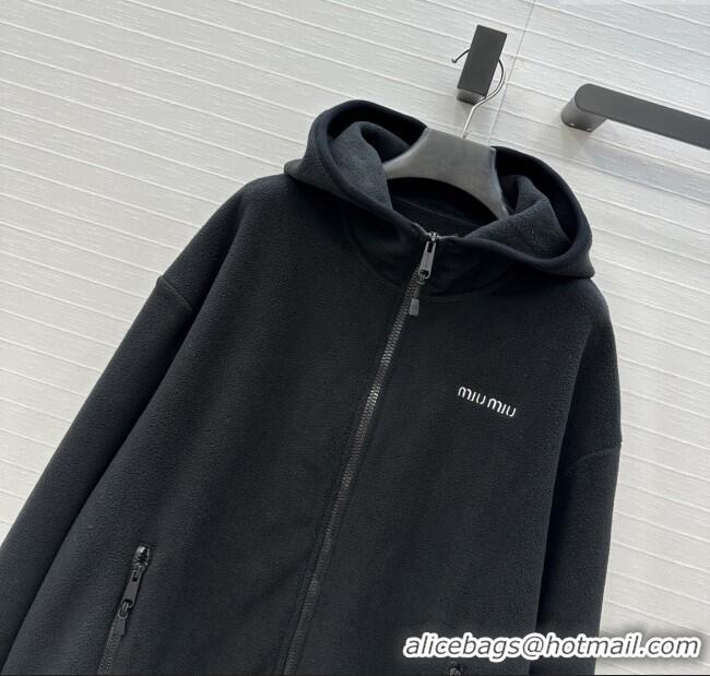 Buy Fashionable Miu Miu Fleece Jacket M101407 Black 2025
