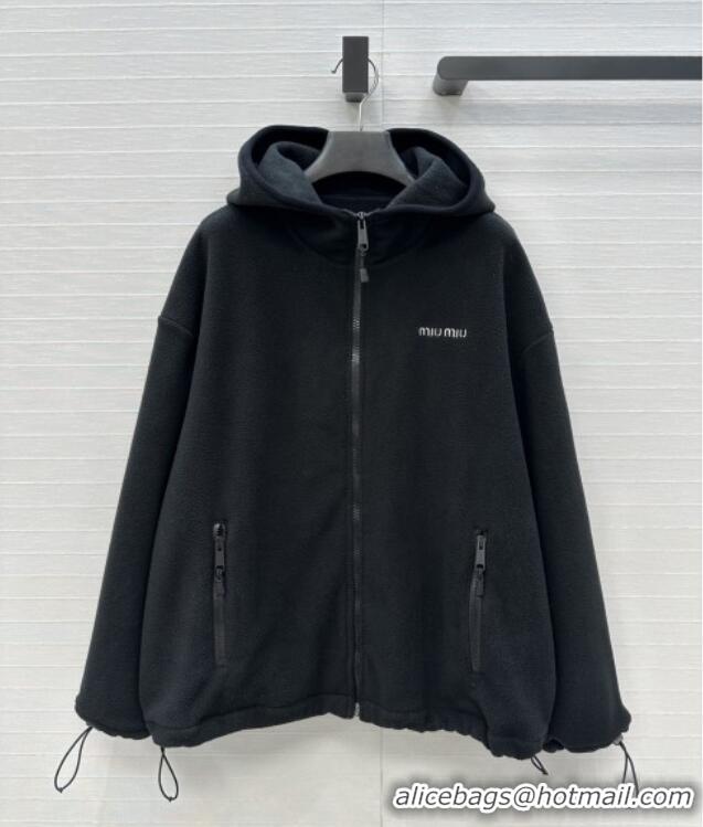 Buy Fashionable Miu Miu Fleece Jacket M101407 Black 2025