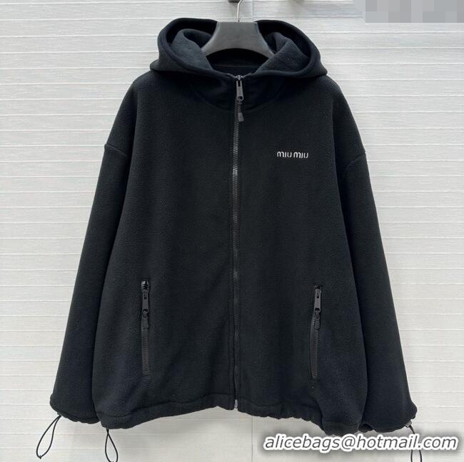 Buy Fashionable Miu Miu Fleece Jacket M101407 Black 2025