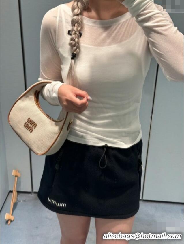 ​Luxury Cheap Miu Miu Fleece Miniskirt M101408 Black 2025