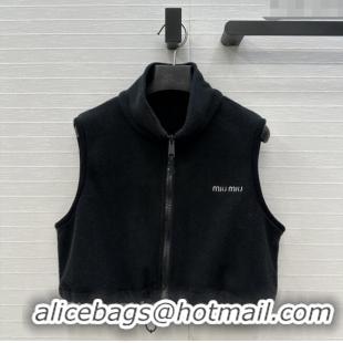 Reasonable Price Miu Miu Fleece Vest M101409 Black 2025