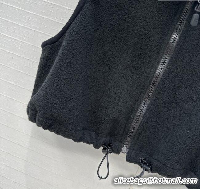 Reasonable Price Miu Miu Fleece Vest M101409 Black 2025