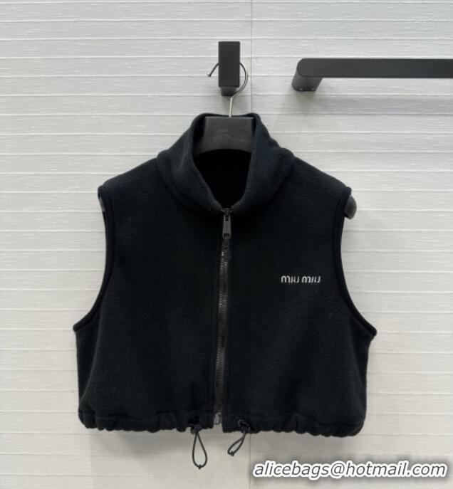 Reasonable Price Miu Miu Fleece Vest M101409 Black 2025