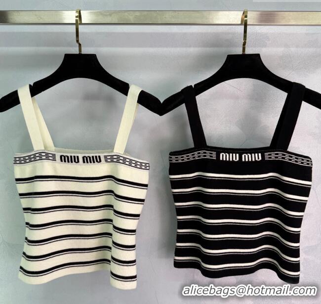 Grade Design Miu Miu Wool Striped Vest MM101401 White/Black 2025