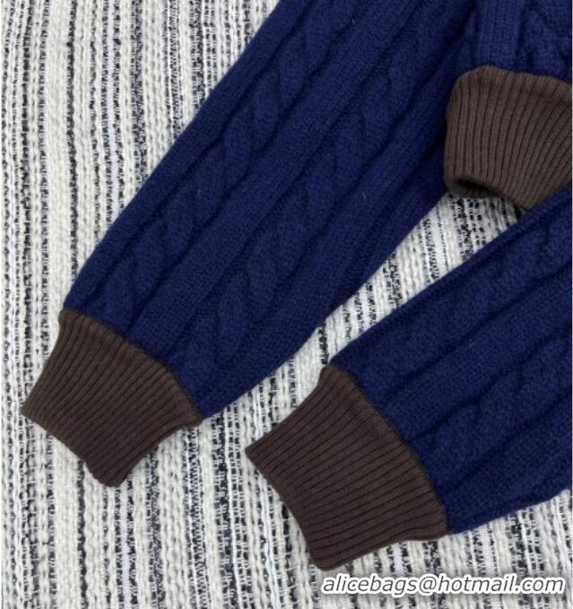 Best Price Miu Miu Wool Zip Sweater MM101416 Blue 2025