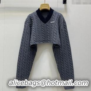 Luxury Discount Miu Miu Short Sweater MM101417 Grey 2025