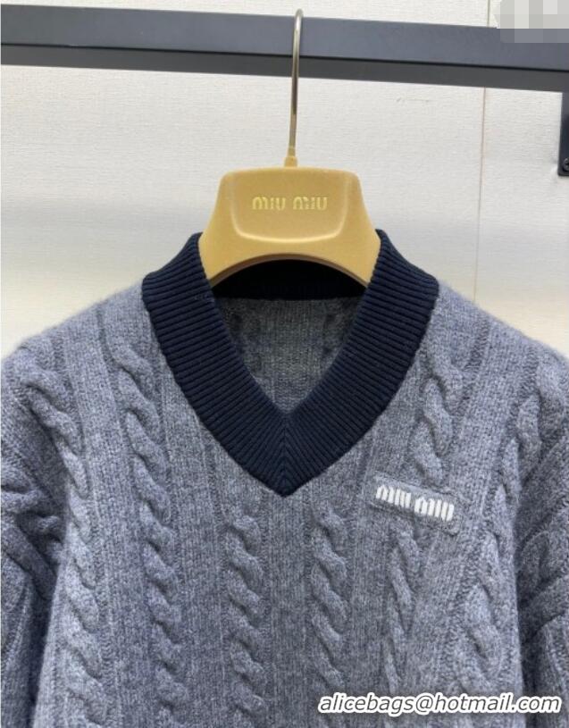 Luxury Discount Miu Miu Short Sweater MM101417 Grey 2025