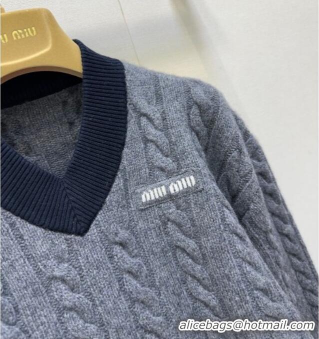 Luxury Discount Miu Miu Short Sweater MM101417 Grey 2025