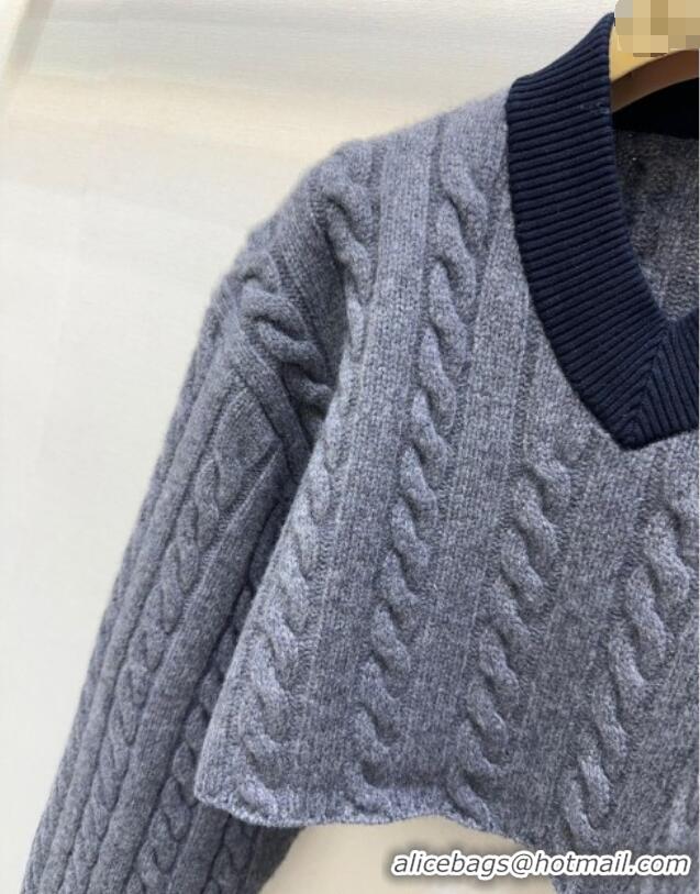 Luxury Discount Miu Miu Short Sweater MM101417 Grey 2025