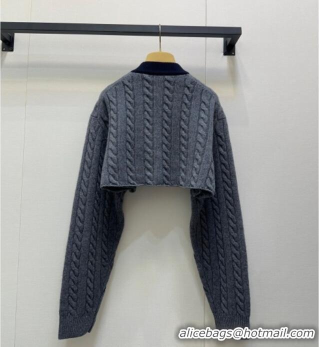 Luxury Discount Miu Miu Short Sweater MM101417 Grey 2025
